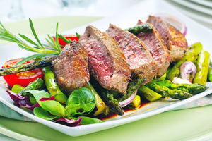 Grilled beef with asparagus recipe for Valentine's 
